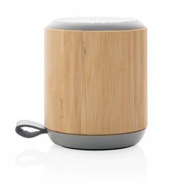 Logo trade advertising products image of: Bamboo and fabric 3W wireless speaker